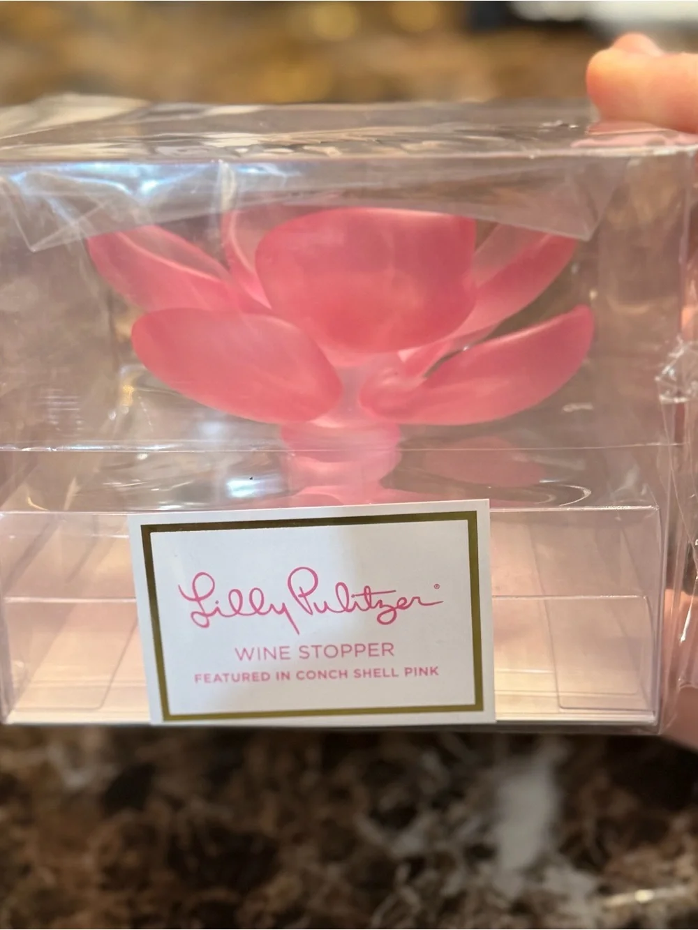 Lilly Pulitzer Flower Wine Stopper… FEATURED IN CONCH SHELL PINK